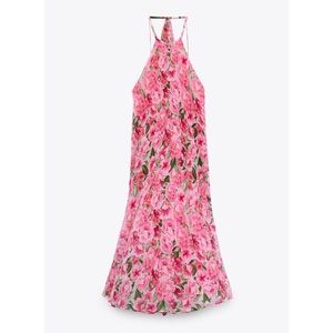 ZARA pleated floral print dress